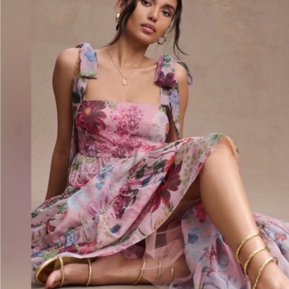 NWT Anthropologie size 2 Isabella tiered square neck maxi dress - Picture 2 of 14